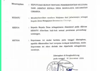 Terlibat Narkoba, Kades Margajaya Lebak Akhirnya Diberhentikan