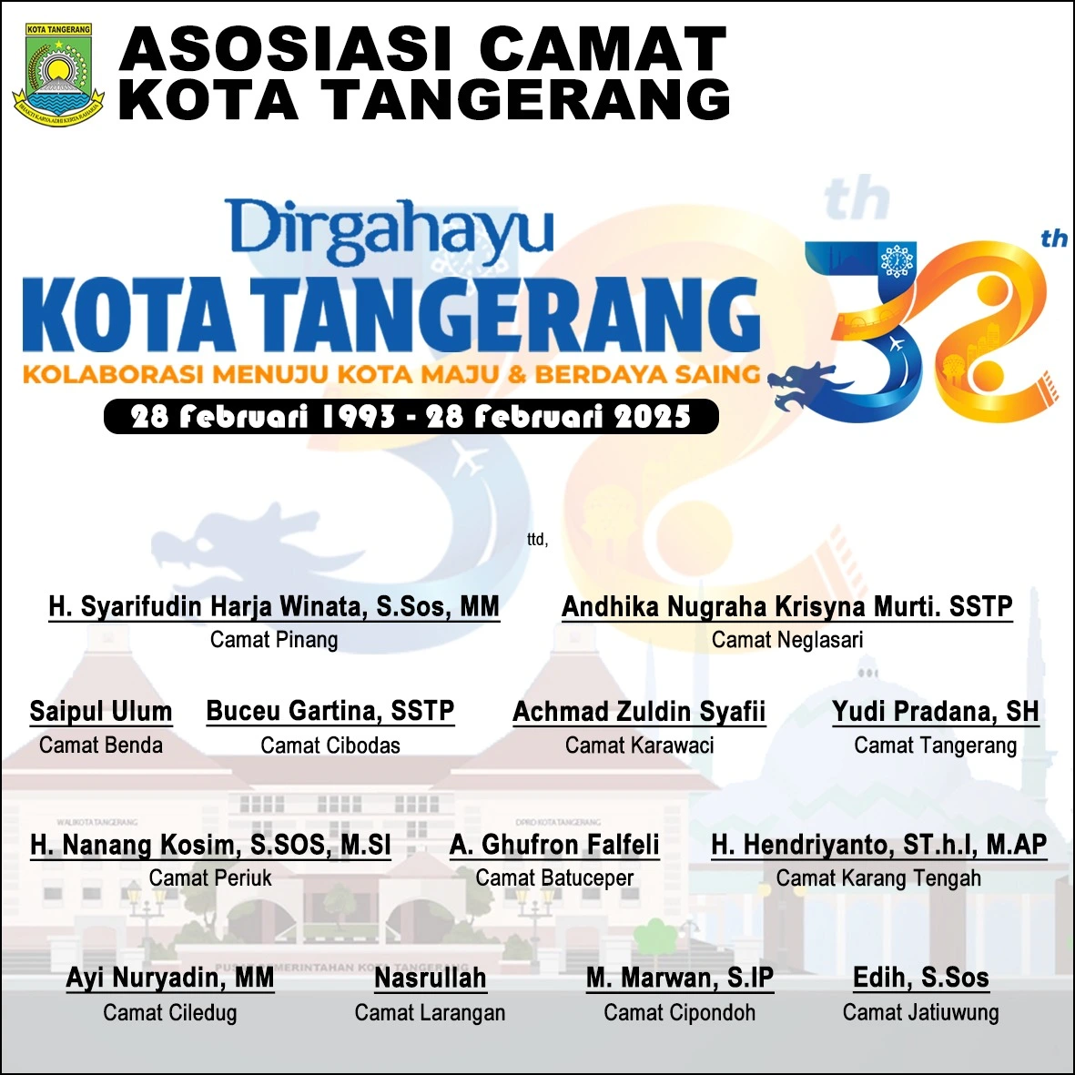 Asosiasi Camat Kota Tangerang HUT Kota Tangerang