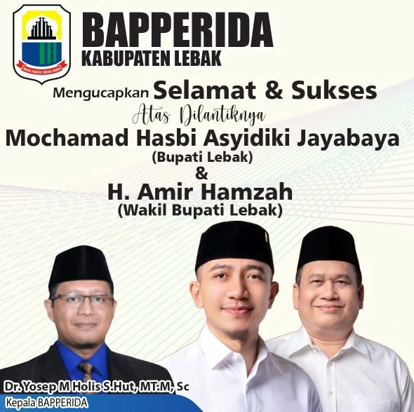 BAPPERIDA Lebak Selamat atas dilantiknya Moch Hasbi & Amir Hamzah