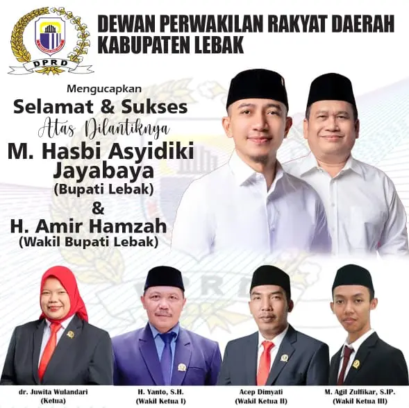 DPRD Lebak Selamat atas dilantiknya Moch Hasbi dan Amir Hamzah