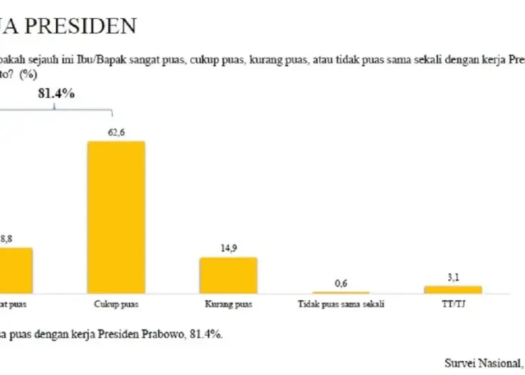 81,4 Persen Masyarakat Puas Kinerja Prabowo